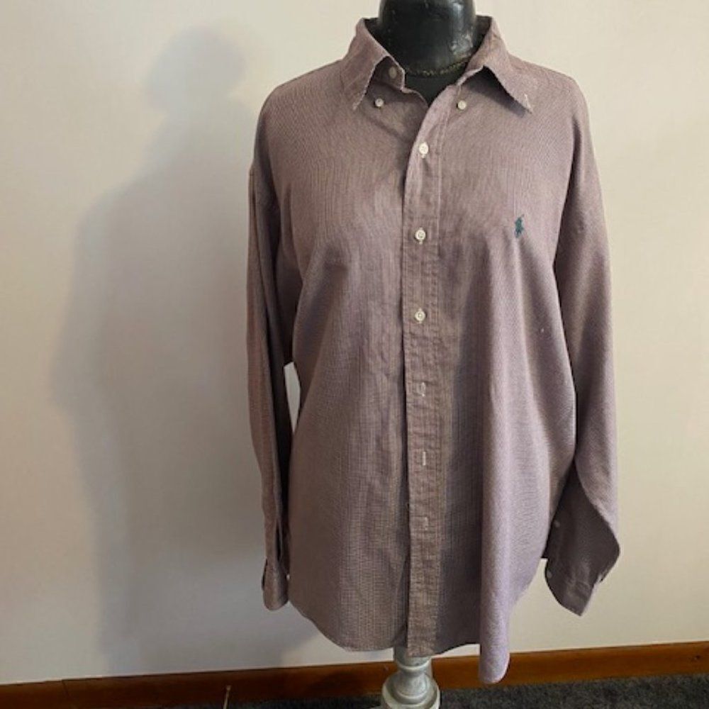 Ralph Lauren Blake long sleeve Burgundy/White button-down, size XL